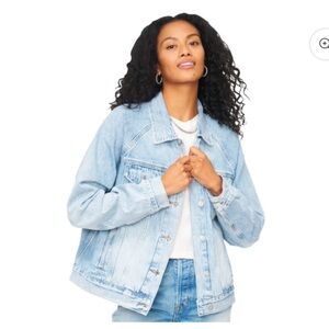 Pistola Denim Jean Jacket Hayden Collector Distressed Faded Light Blue Wash New